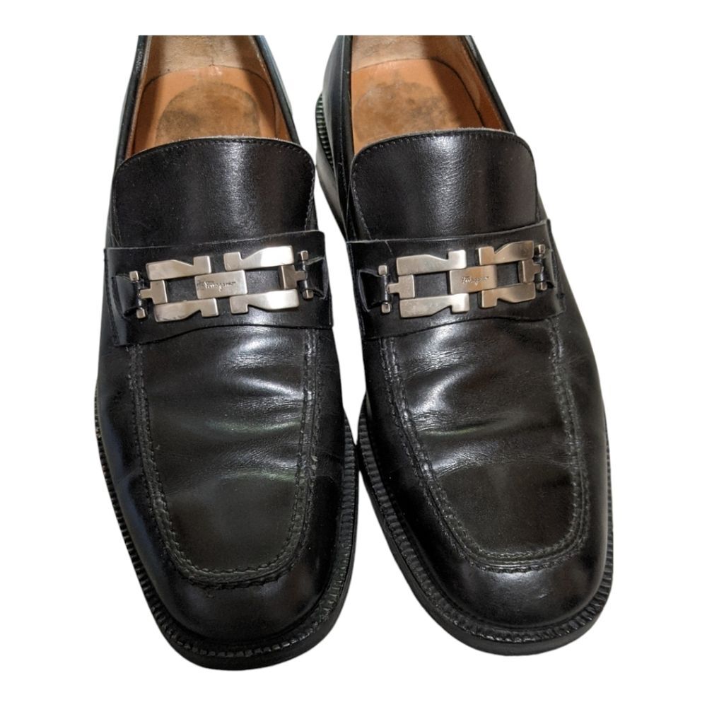 Salvatore Ferragamo men's horse bit black leather classic dress shoe Italy 8D - Picture 7 of 12